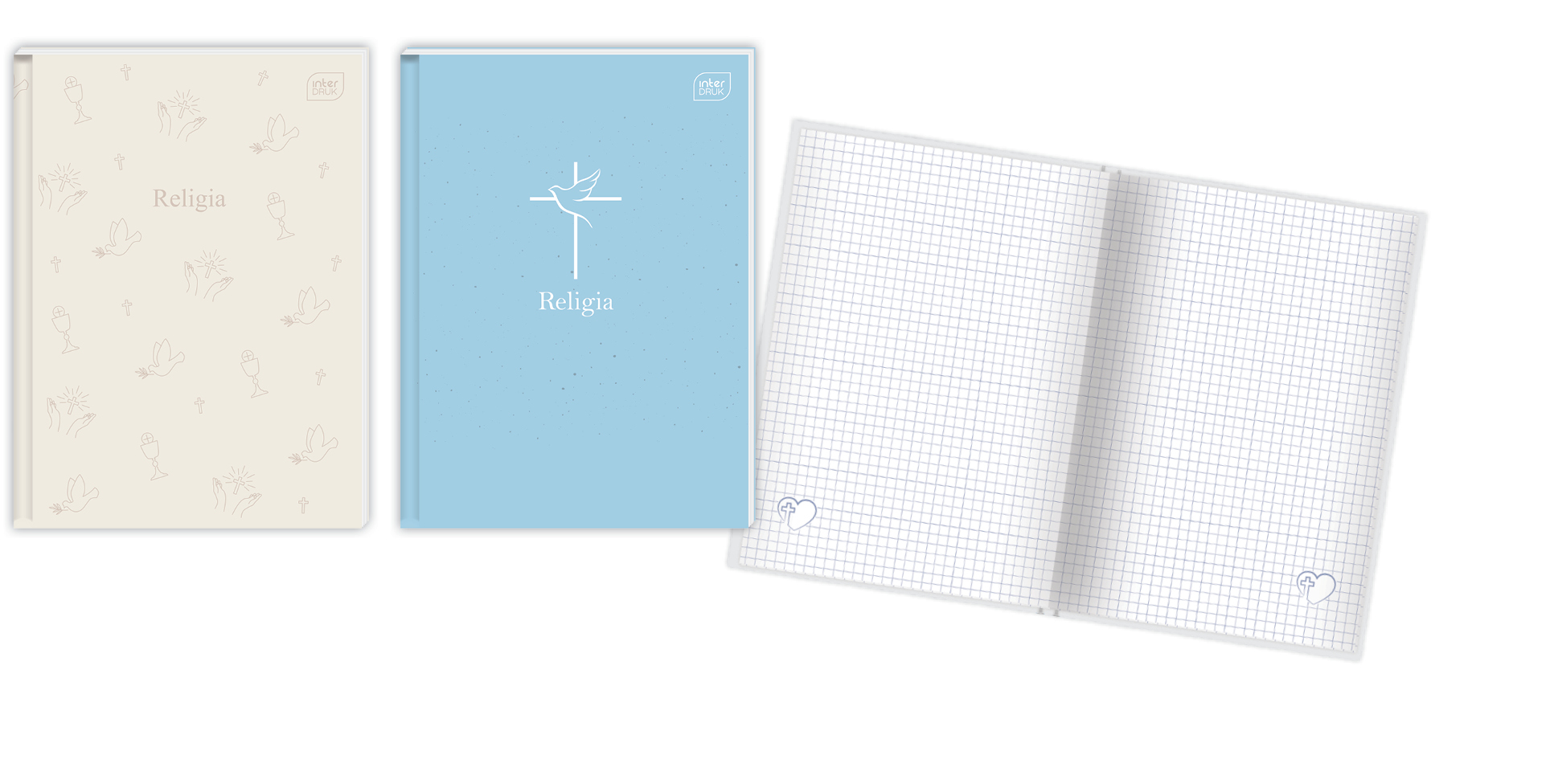 Brulion A5/64k. religia mat+UV z poddrukiem Interdruk